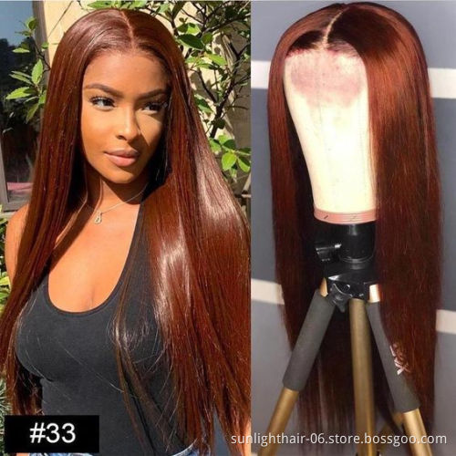 Populared 613 blonde HD Lace Front T part Human Brazilian Remy Hair Wigs With Baby Hair Straight Pre Plucked Hairline Wig 150%